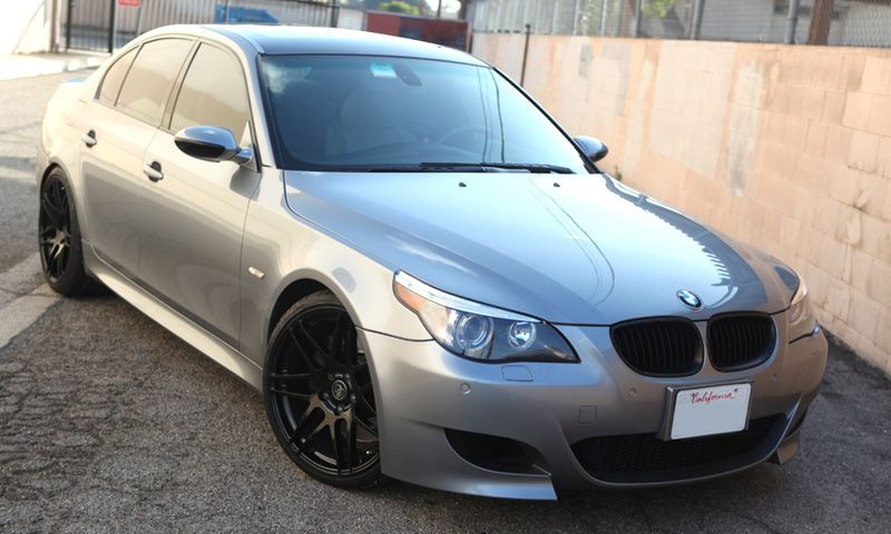 PSI Carbon Fiber Side Skirt Extensions Add-On Lip For 04-10 BMW E60 E61 M5 (DP Type) - Clear Coat