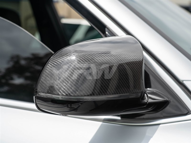 Carbon Fiber Look Side Mirror Cover Caps – M Style – Fits 2014-2018 BMW X3 X5 X6