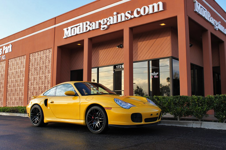 Forgestar F14 in Piano Black on Porsche 996 Turbo 19x8.5 19x11 at ModBargains 1