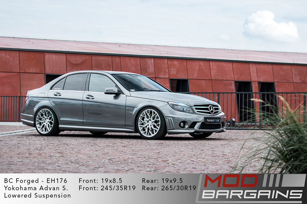 Mercedes W204 C63 AMG Grey BC Forged EH176 Silver Wheels