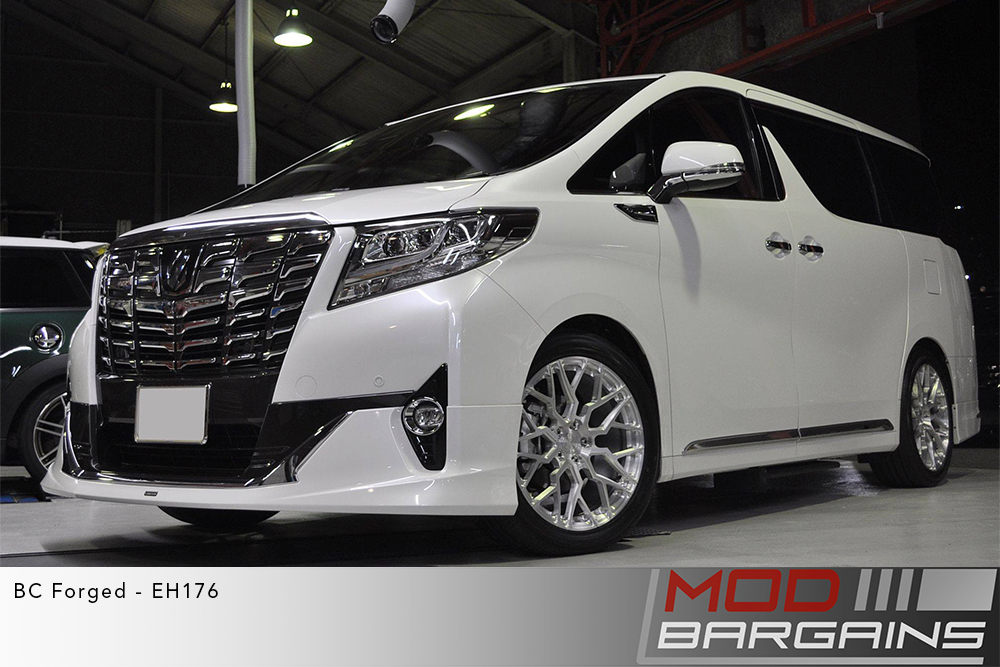 Toyota Alphard Van White BC Forged EH176 Silver Wheels