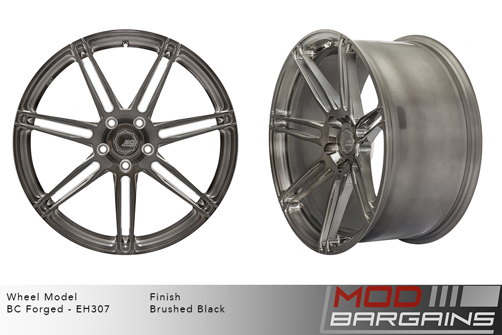 BC Forged EH307 Split 7 Spoke Wheels Brushed Black Gunmetal