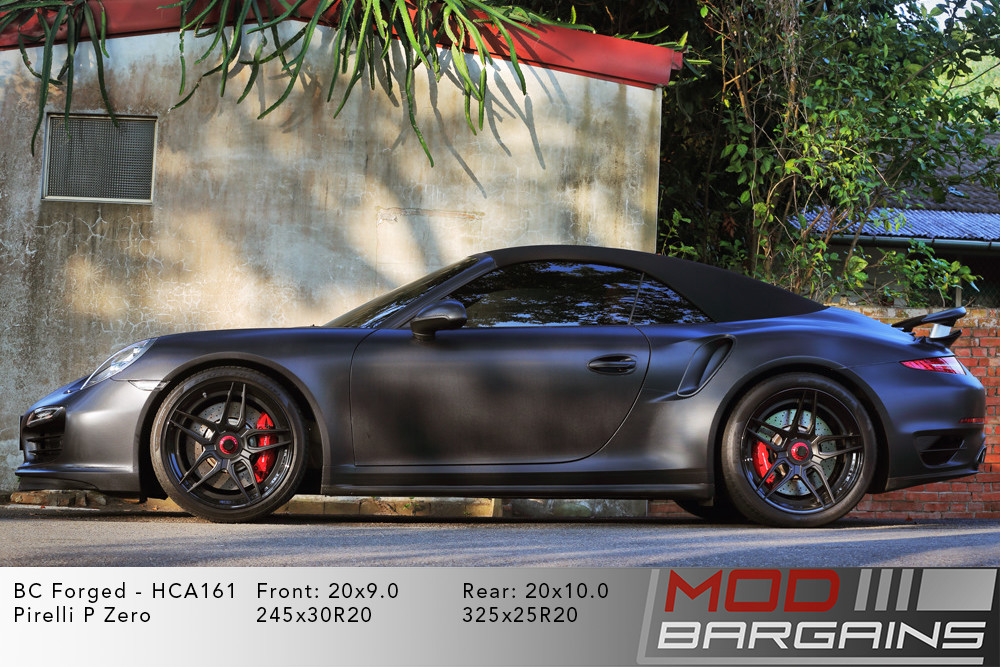 Porsche 991 911 Turbo Convertable Cabrio Matte Grey BC Forged HCA161 Wheels