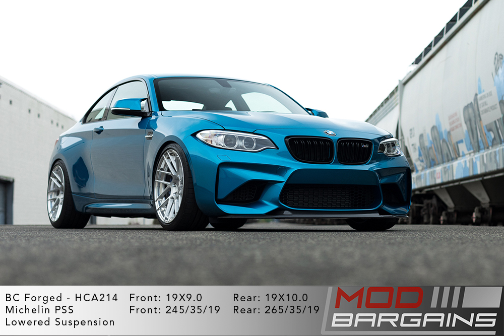 Blue BMW F87 M2 on 19 in BC Forged HCA214 Wheels