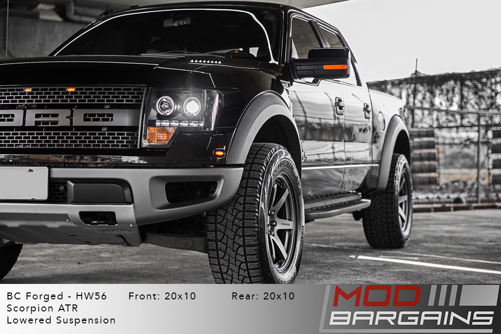 Ford Raptor Black BC Forged HW56 Matte Gunmetal Wheels