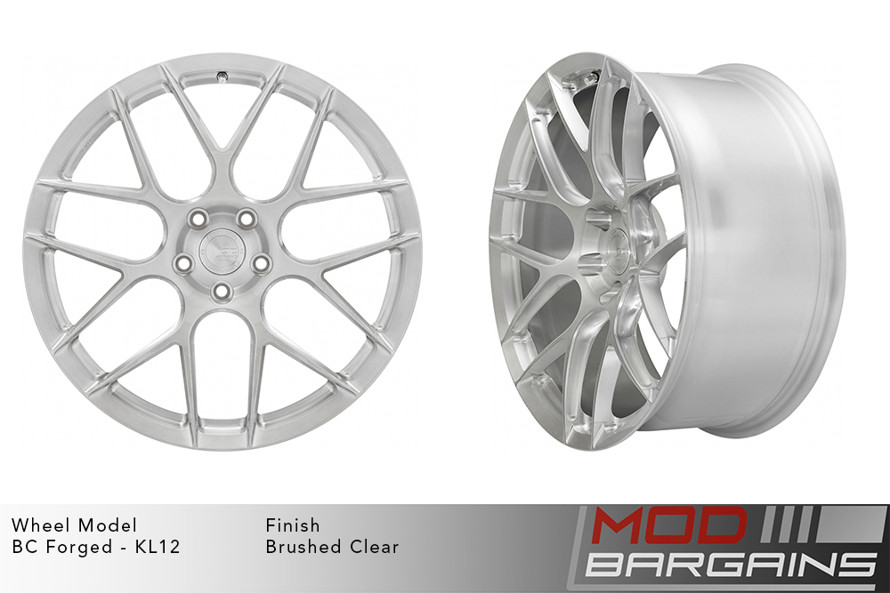 BC Forged KL12 Split 7 Spoke Brushed Clear Wheels