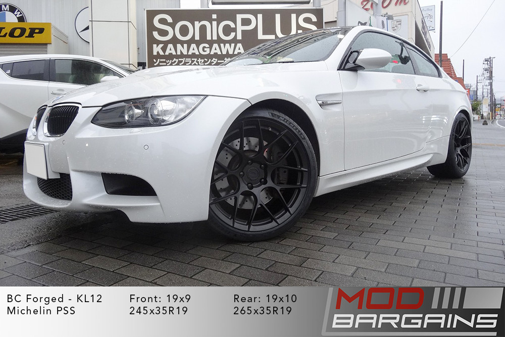 2017+ BMW E92 White BC Forged KL12 Matte Black Wheels