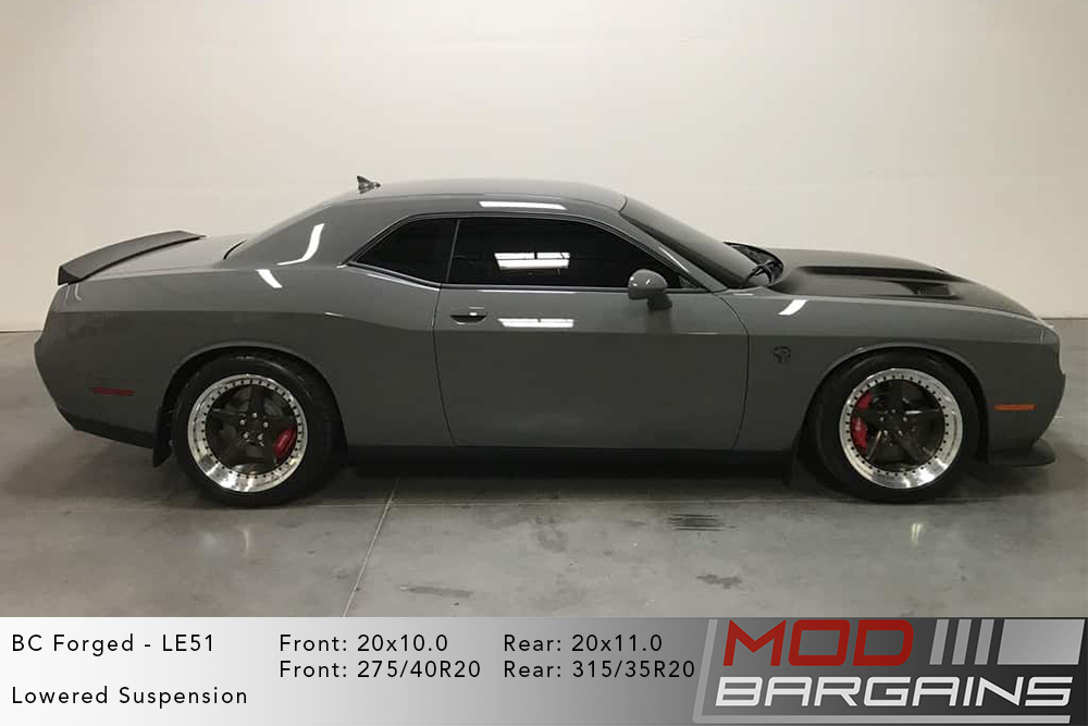 Grey Dodge Challenger Hellcat on 20 in BC Forged LE51 Wheels