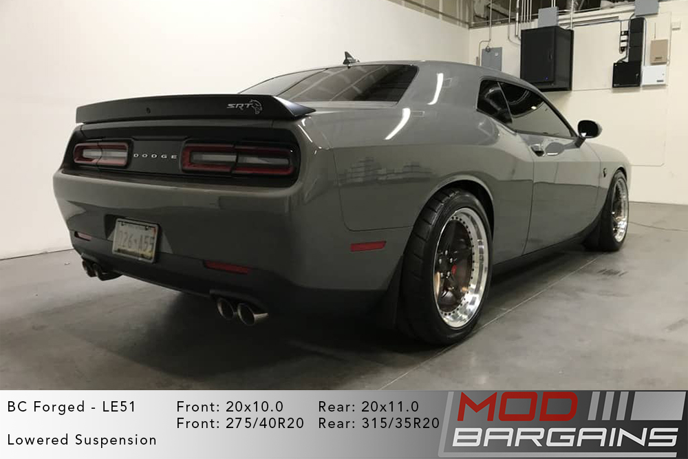 Grey Dodge Challenger Hellcat on 20 in BC Forged LE51 Wheels
