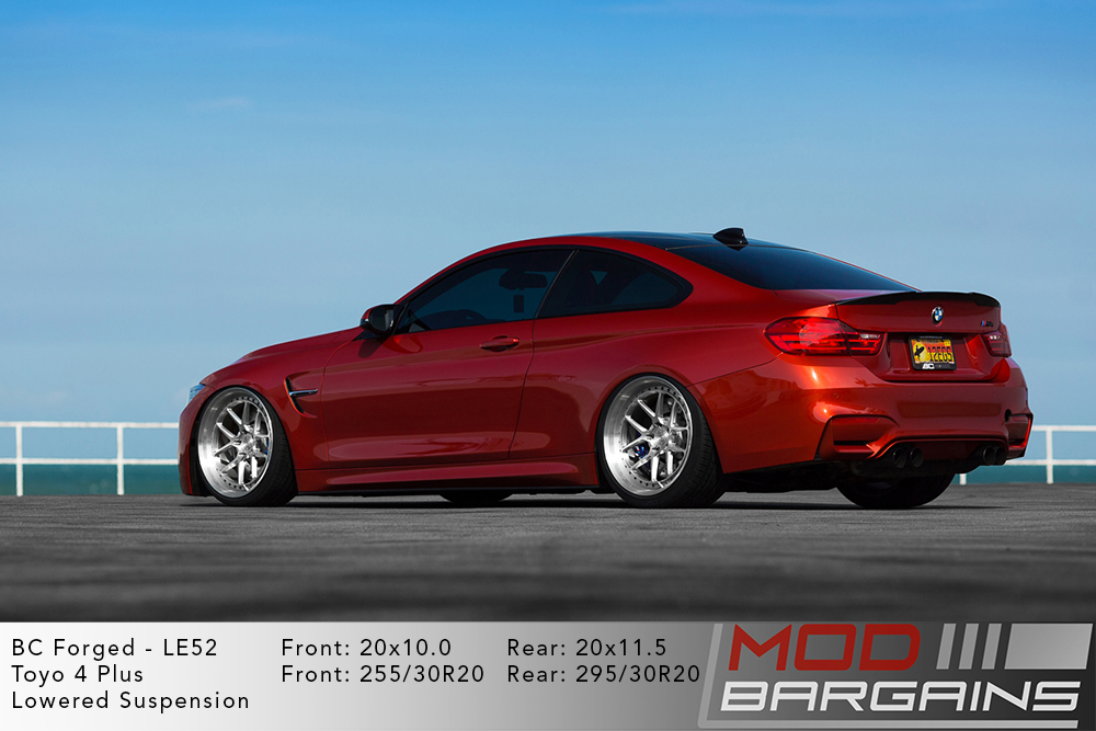 Red BMW F82 M4 on 20 in BC Forged LE52 Wheels