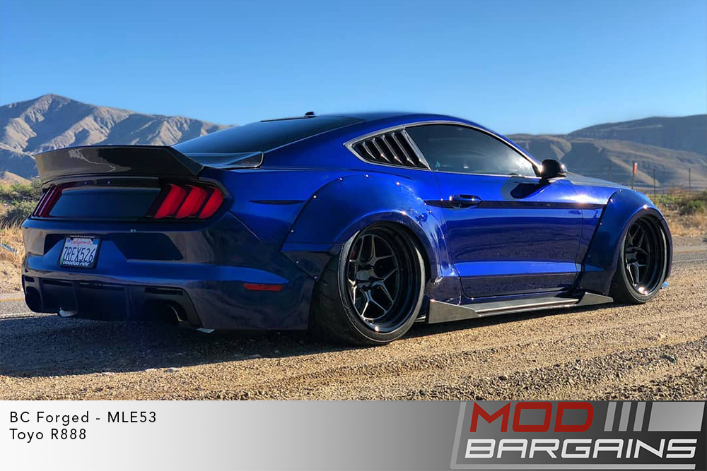 Blue Ford Mustang GT 5.0 S550 Widebody on BC Forged MLE53 Wheels Toyo R888R Tires