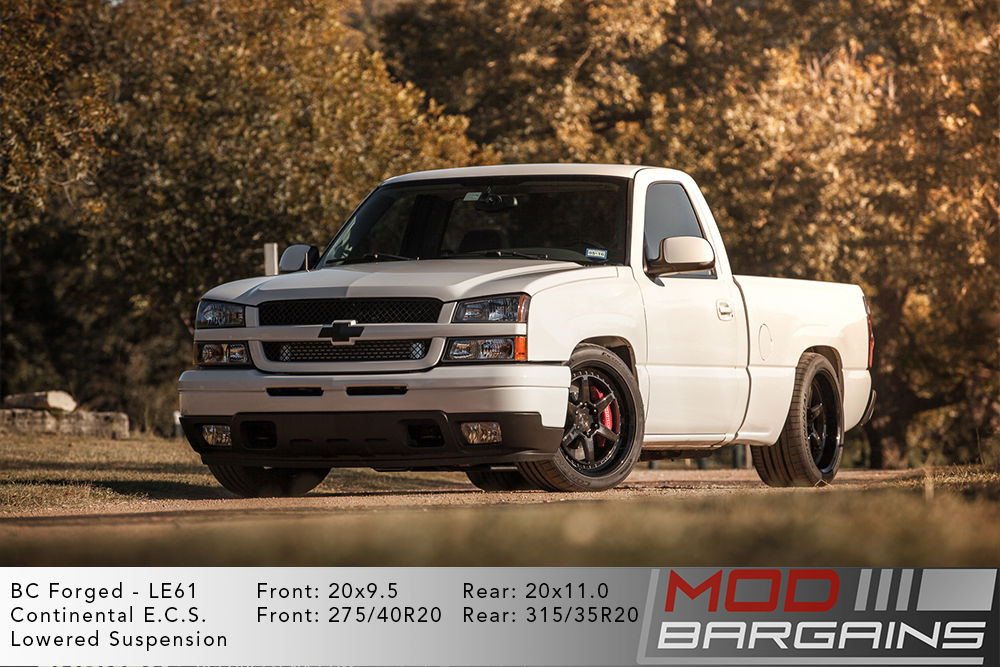 White Chevy Silverado on 20 in BC Forged LE61 Wheels