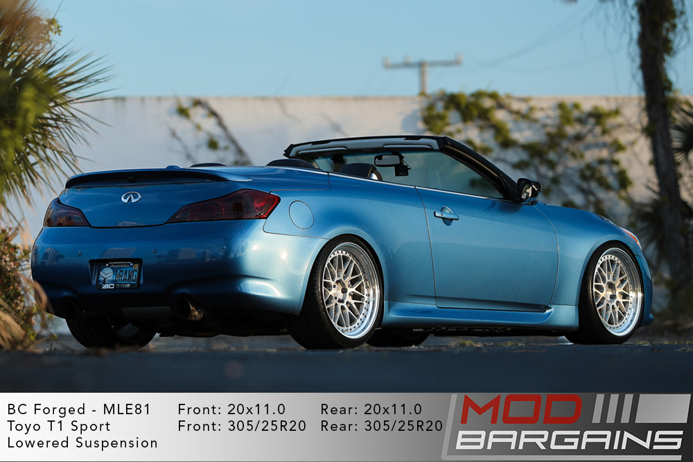 Blue Infiniti G37 Convertable on 20 in BC Forged MLE81 Wheels