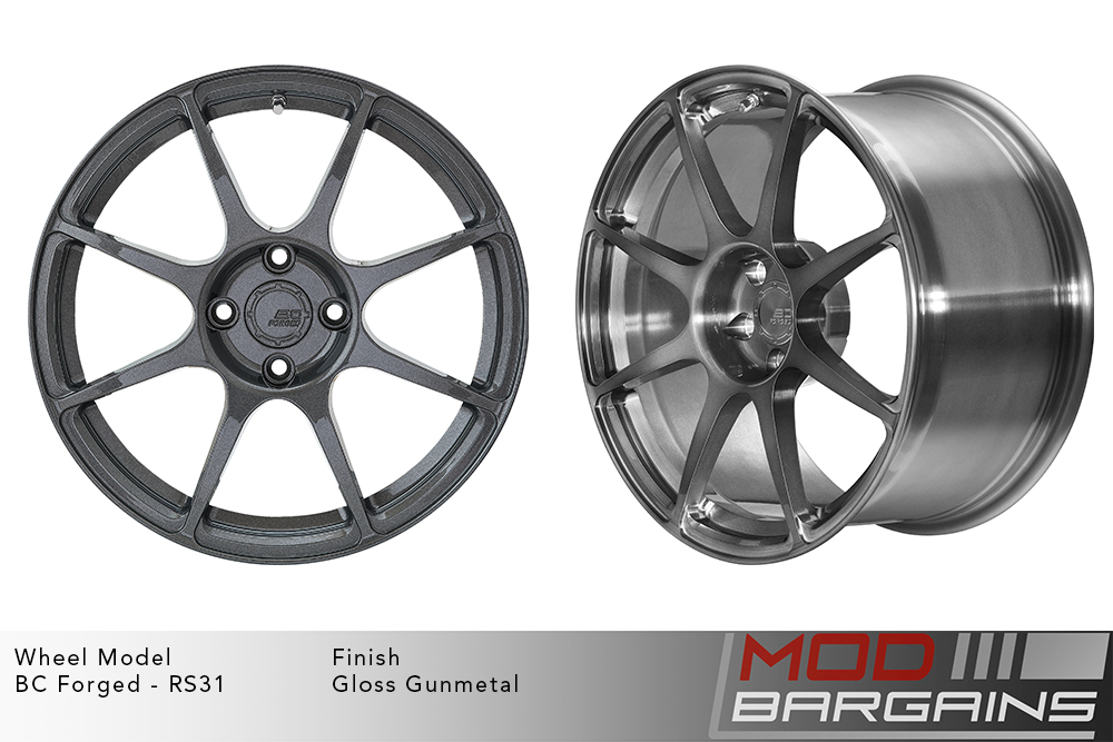 BC Forged RS31 Split 5 Spoke Wheels Brushed Silver