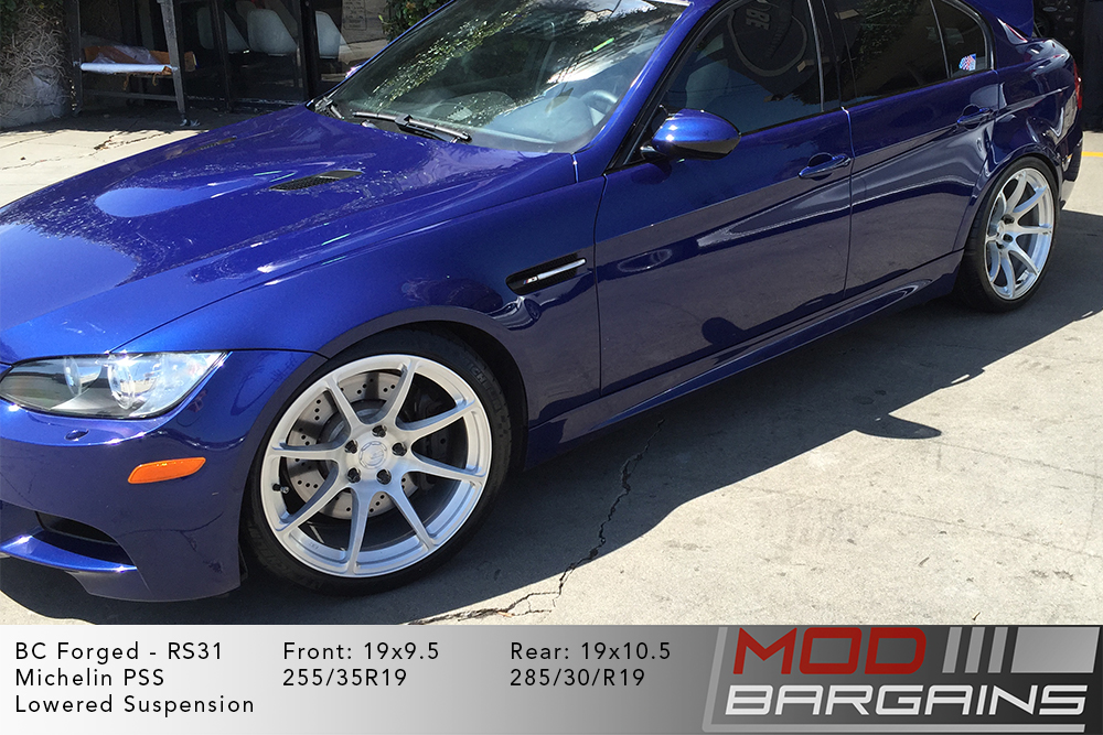 BMW E90 M3 Blue BC Forged RS31 Brushed Clear Silver Wheels