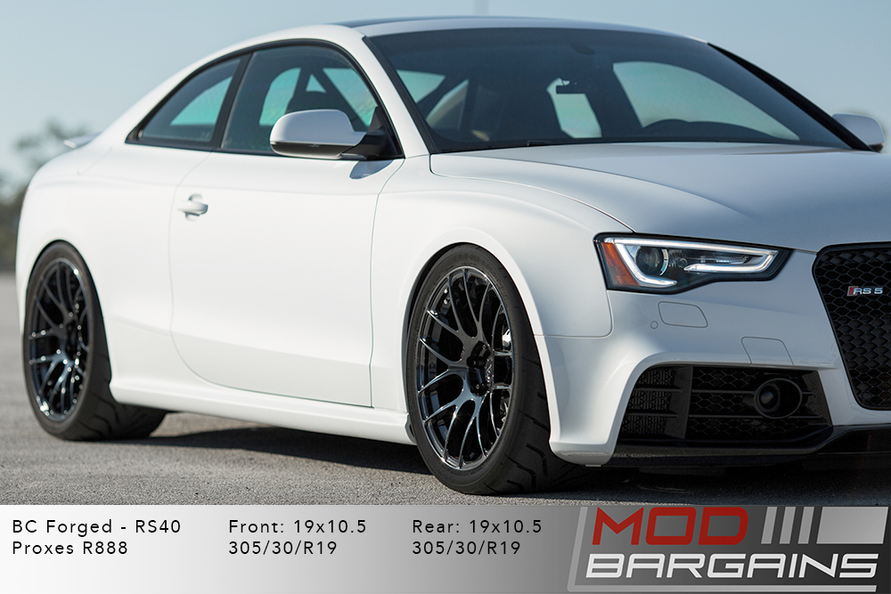 Audi B8.5 RS5 White BC Forged RS40 Brushed Black Wheels