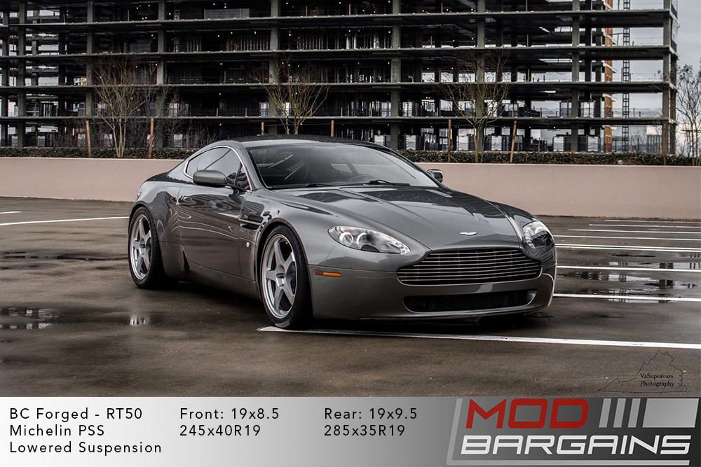 2007 Aston Martin V8 Vantage Grey BC Forged RT50 Silver Wheels