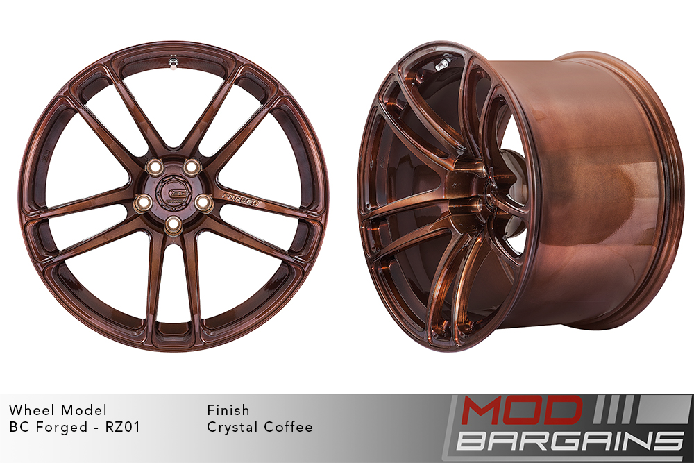 BC Forged RZ01 Split 5 Spoke Wheels Brushed Copper Crystal Coffee