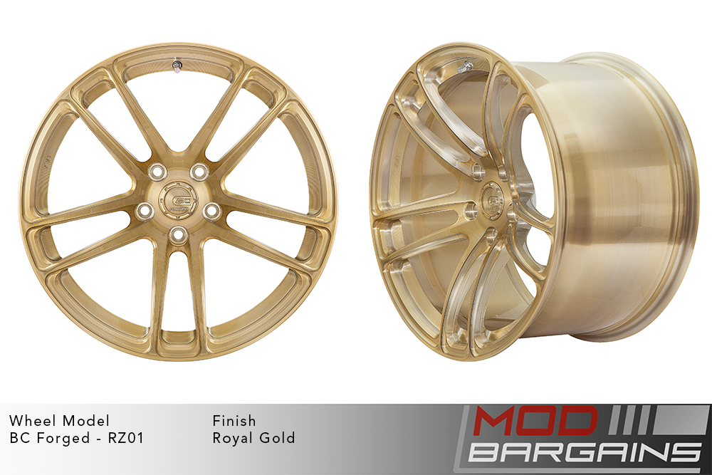 BC Forged RZ01 Split 5 Spoke Wheels Brushed Gold
