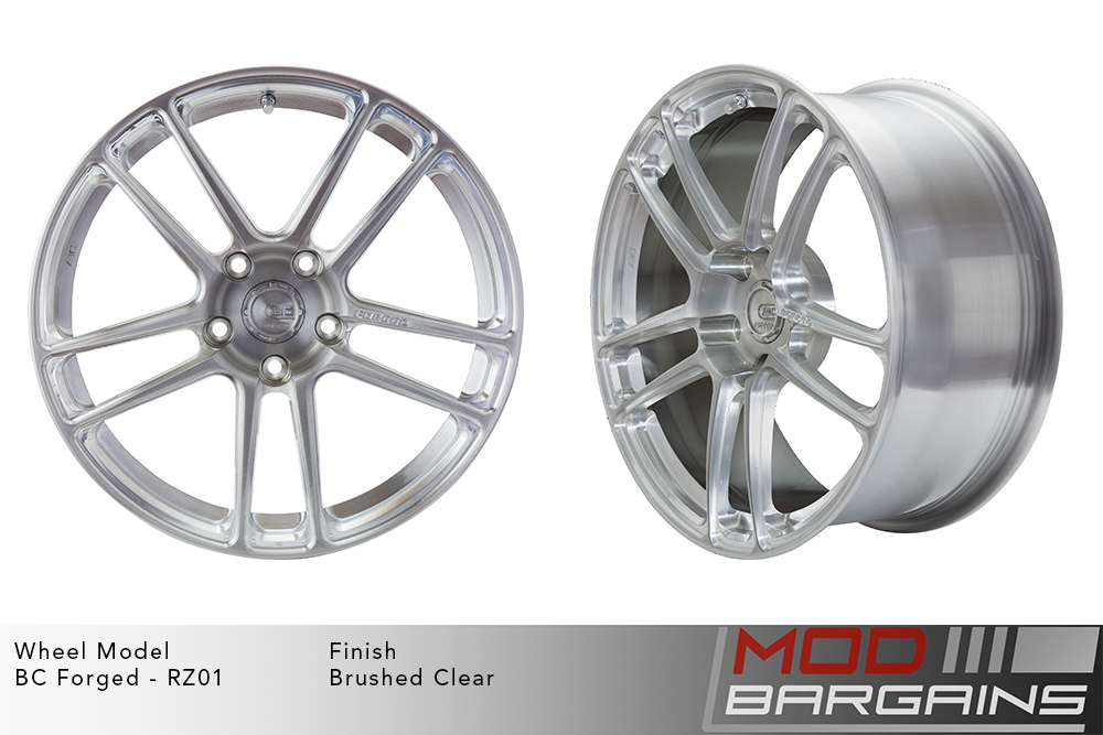 BC Forged RZ01 Split 5 Spoke Wheels Brushed Silver