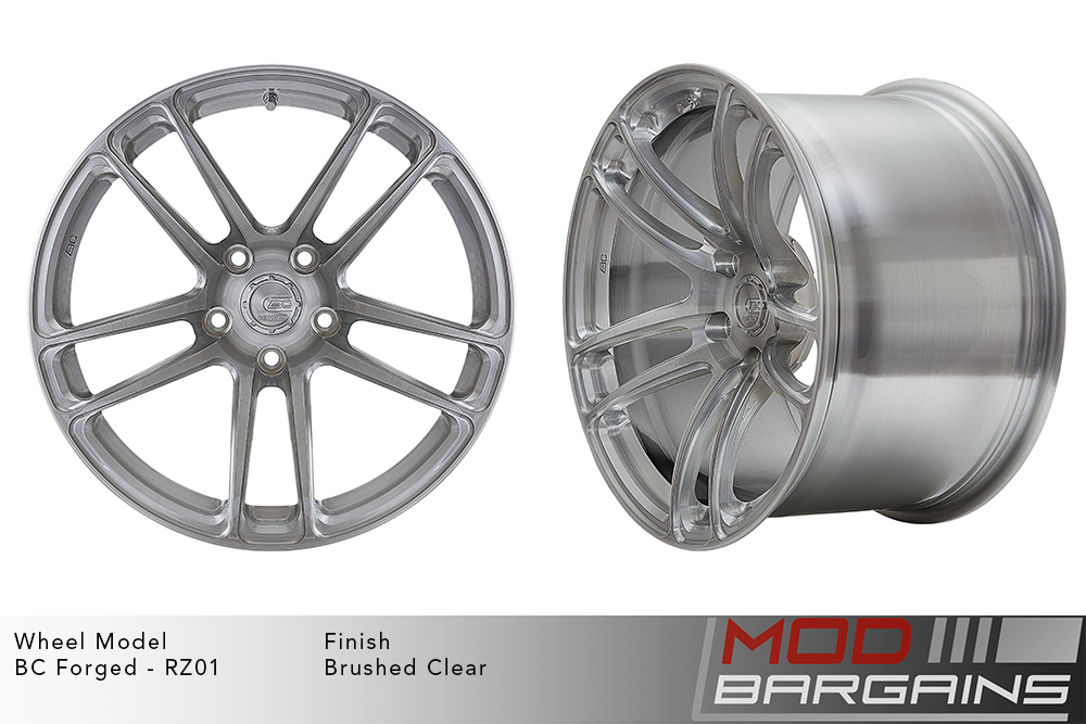 BC Forged RZ01 Split 5 Spoke Wheels Brushed Silver