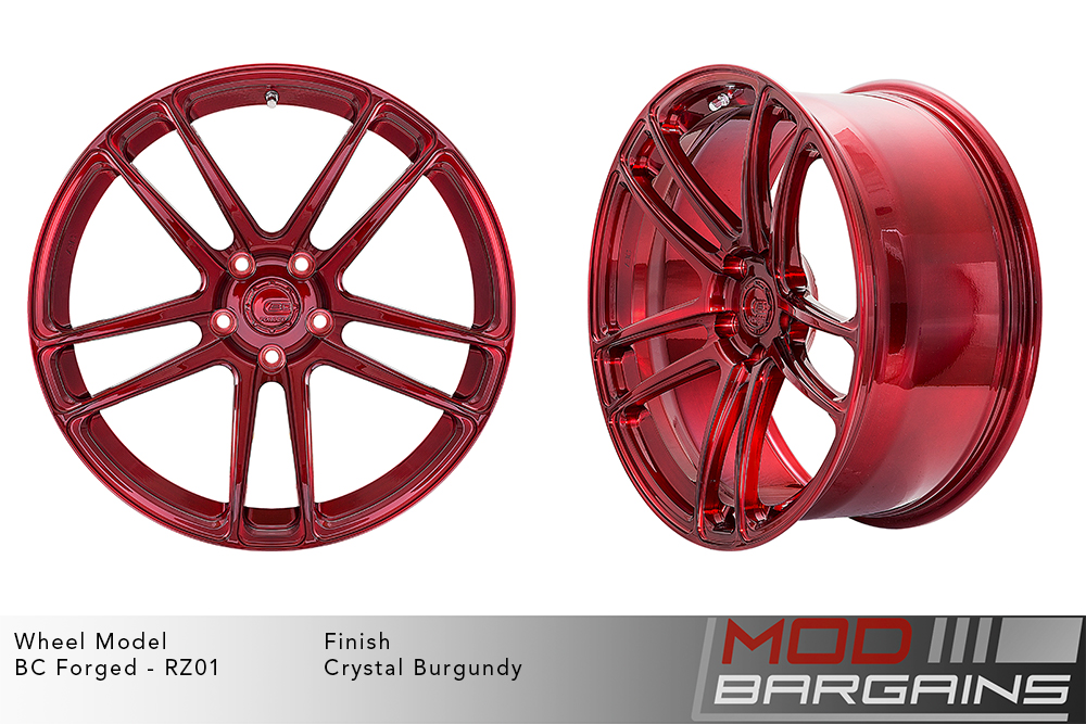 BC Forged RZ01 Split 5 Spoke Wheels Brushed Red