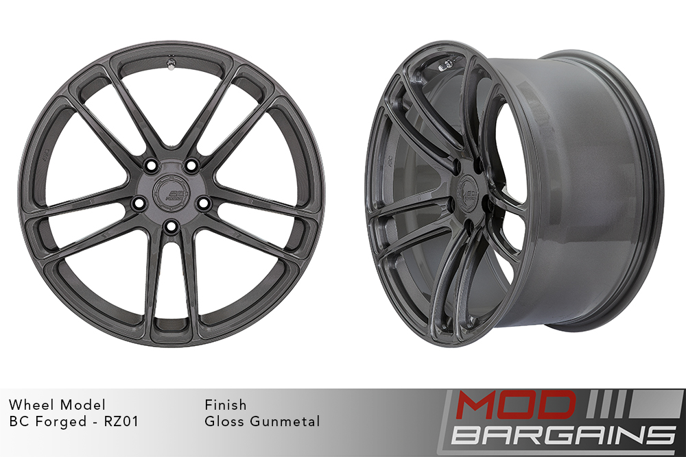 BC Forged RZ01 Split 5 Spoke Wheels Gloss Gunmetal