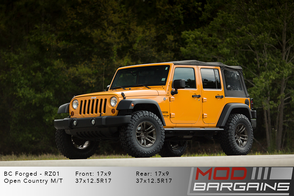 Jeep Wrangler Yellow BC Forged RZ01 Bronze Wheels