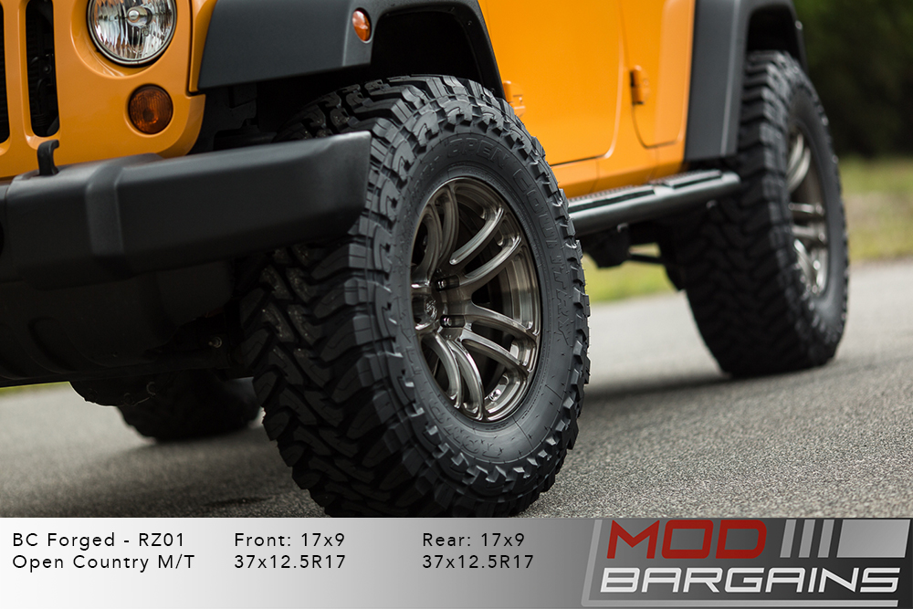 Jeep Wrangler Yellow BC Forged RZ01 Bronze Wheels