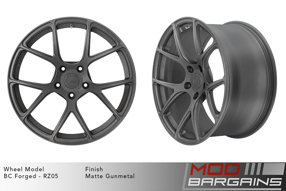 BC Forged RZ05 Split 5 V Spoke Wheels Matte Gunmetal