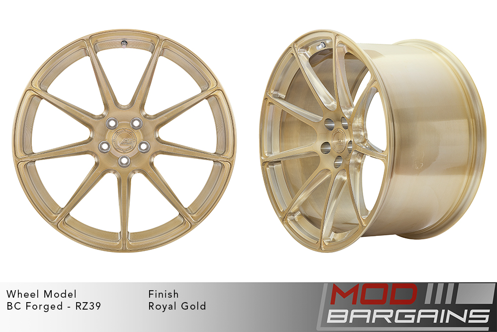 BC Forged RZ39 9 Spoke Wheels Brushed Royal Gold