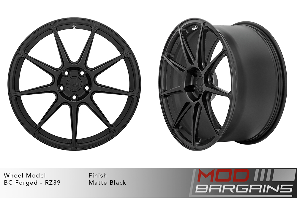 BC Forged RZ39 9 Spoke Wheels Matte Black