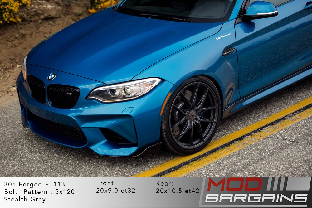 305 Forged wheels FT-113 Wheels Stealth grey and gloss black stance f80m3 f83m4 f82m4 bmw 5x120 m3 m4 m5 m2 1m modbargains