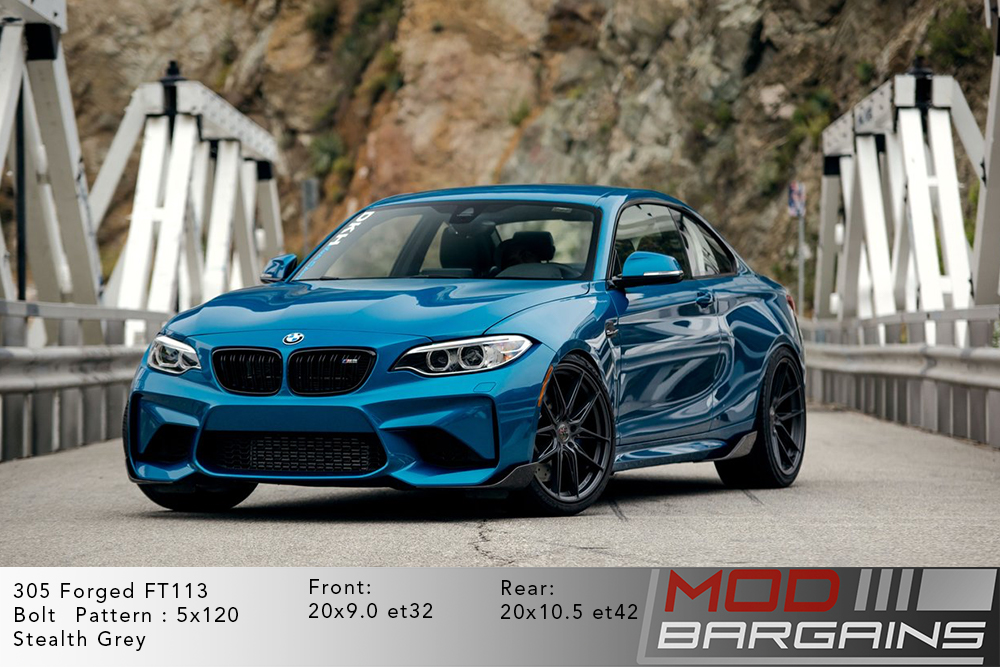 305 Forged wheels FT-113 Wheels Stealth grey and gloss black stance f80m3 f83m4 f82m4 bmw 5x120 m3 m4 m5 m2 1m modbargains