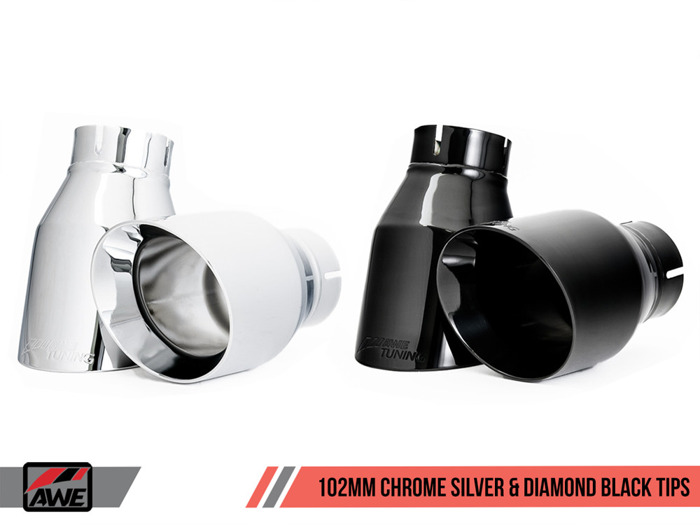 AWE Exhaust Tips 102mm Chrome Diamond Black Options