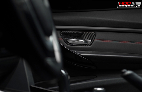 AutoTecknic Carbon Fiber Door Handle Trims Installed on BMW F80/F82