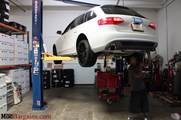 Billy Boat Cat-Back Exhaust Being Installed on Audi A4 B8 Avant Quattro