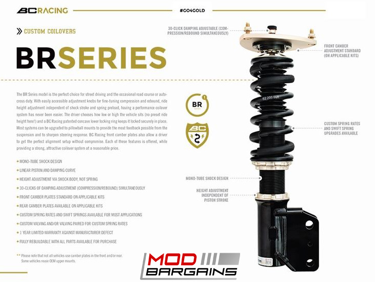 *BC Racing BR Series Coilovers for 2014-2016 BMW 2-Series [F22] I-46-BR