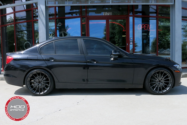 Beyern Aviatic 20 Inch Matte Gunmetal w/ Gloss Black Lip Wheels on BMW 3 Series Full View