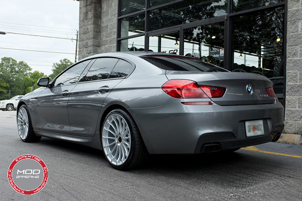 Beyern Aviatic 20 Inch Silver w/ Mirror Cut Face Wheels on BMW 6 Series Gran Coupe 3/4 Rear