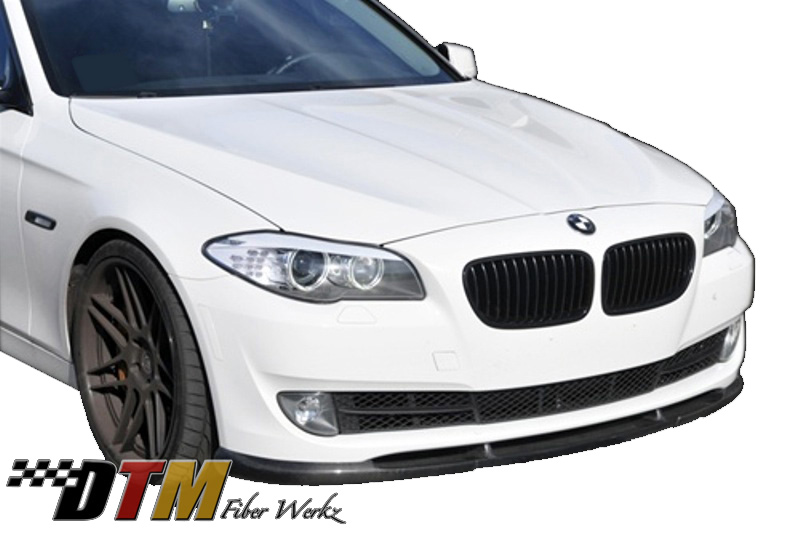 DTM Fiber Werkz BMW F10 2011-up HM Style Front Lip View 1