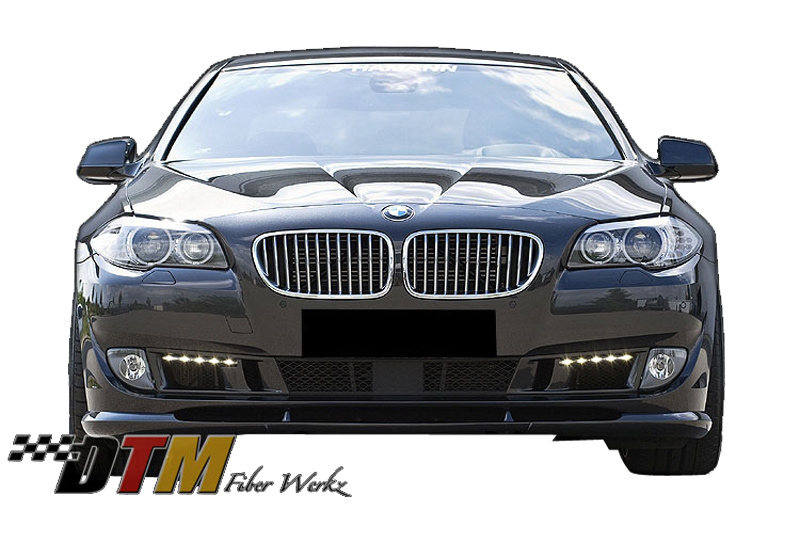 DTM Fiber Werkz BMW F10 2011-up HM Style Front Lip View 2