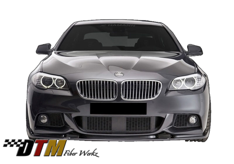 DTM Fiber Werkz BMW F10 2011+ Mtech Front Bumper HM Style Lip View 2