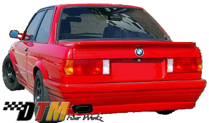 DTM Fiber Werkz BMW E30 BRYTN style Rear Bumper mounted