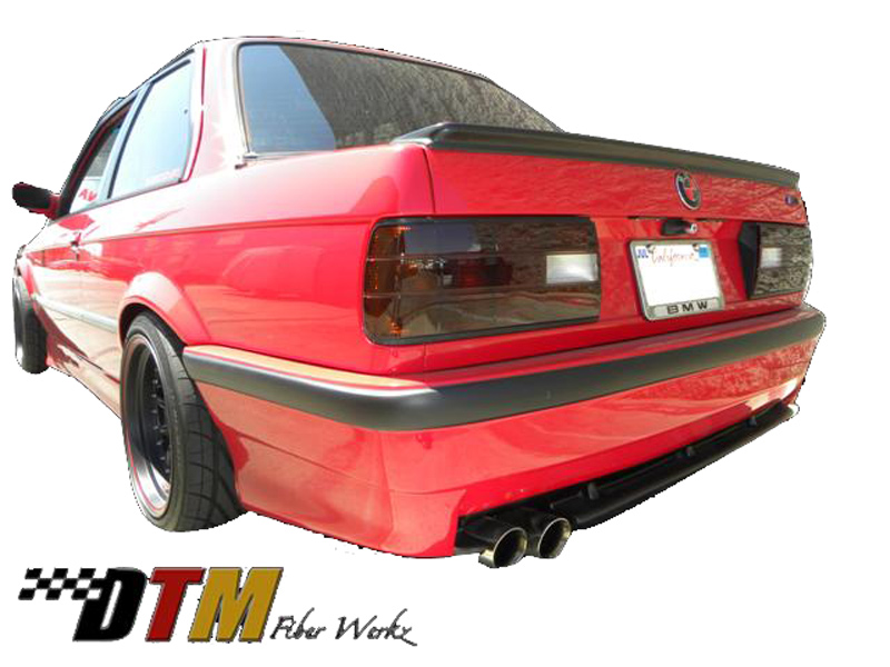 DTM Fiber Werkz E30 E36 M3 Style Rear Bumper Mounted 1