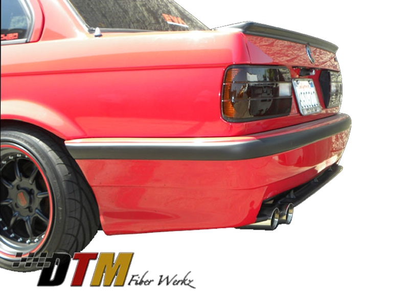 DTM Fiber Werkz E30 E36 M3 Style Rear Bumper Mounted 2