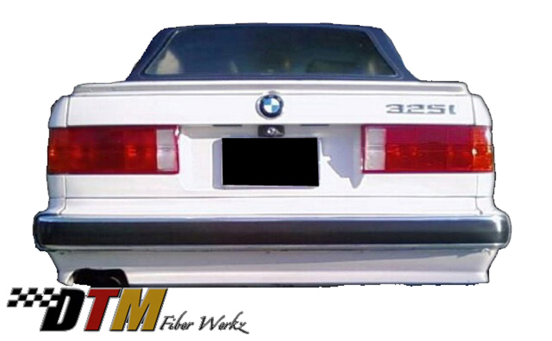 DTM Fiber Werkz BMW E30 ES Rear Bumper Apron Mounted View 2