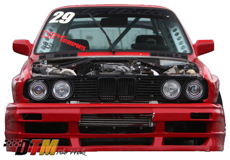 DTM Fiber Werkz BMW E30 RG GTS Style Front Bumper Mounted 2