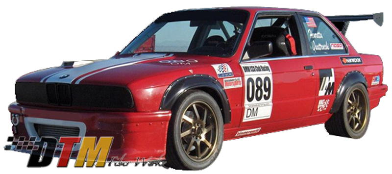 DTM Fiber Werkz BMW E30 2002tii Style Bolt On Fender Flares View 1