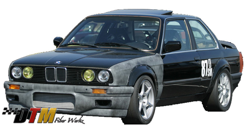 DTM Fiber Werkz BMW E30 2002tii Style Bolt On Fender Flares View 3